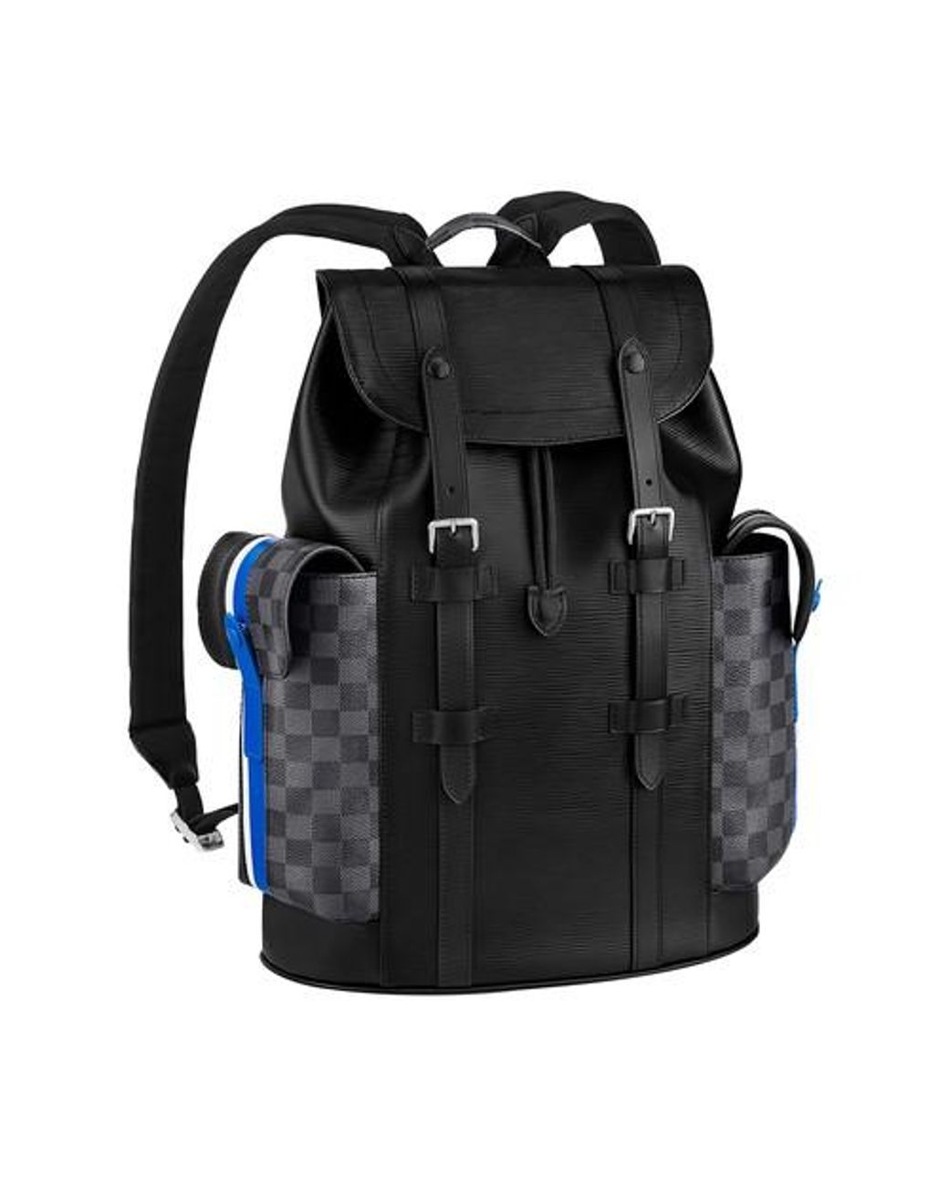 Louis Vuitton Christopher Backpack In Black And White Damier Canvas With  Silver Hardware in Grey for Men