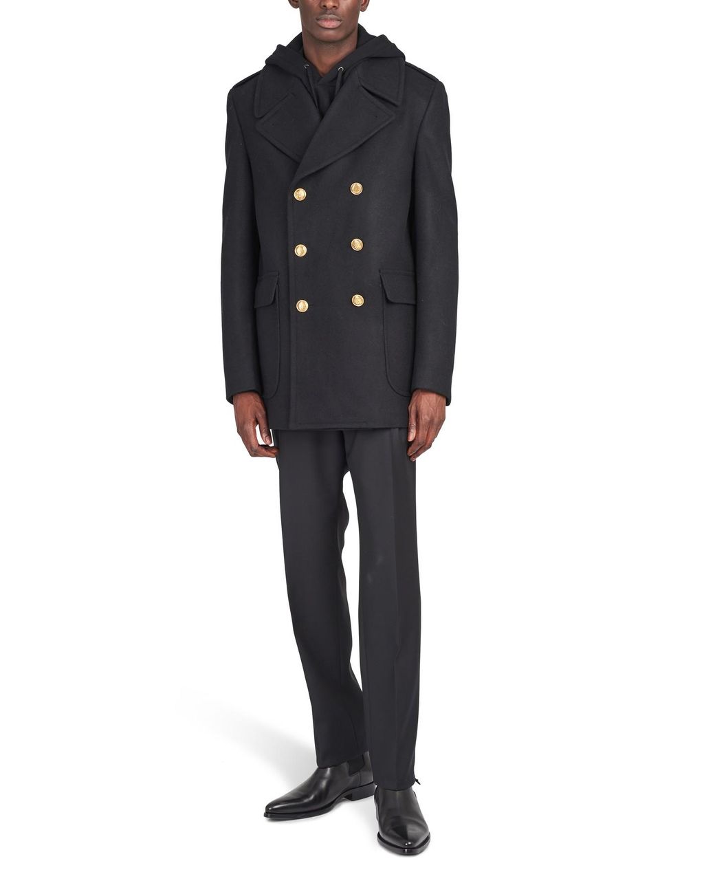 Givenchy Classic Peacoat With Gold Buttons in Black for Men | Lyst