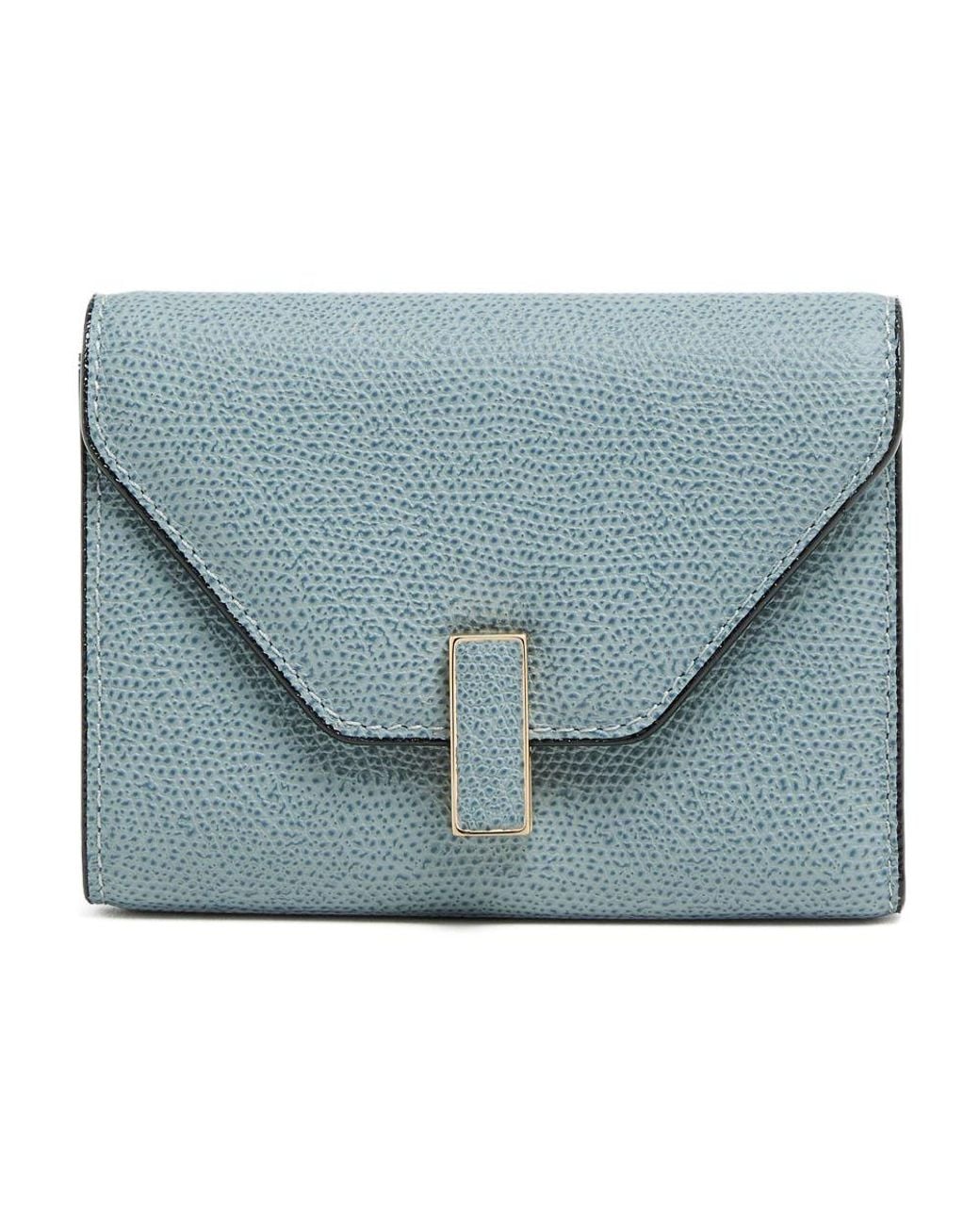 Valextra Blue Iside 3 Cc Folding Wallet