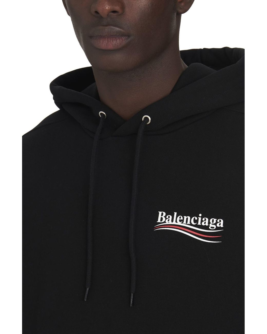 balenciaga logo print hoodie