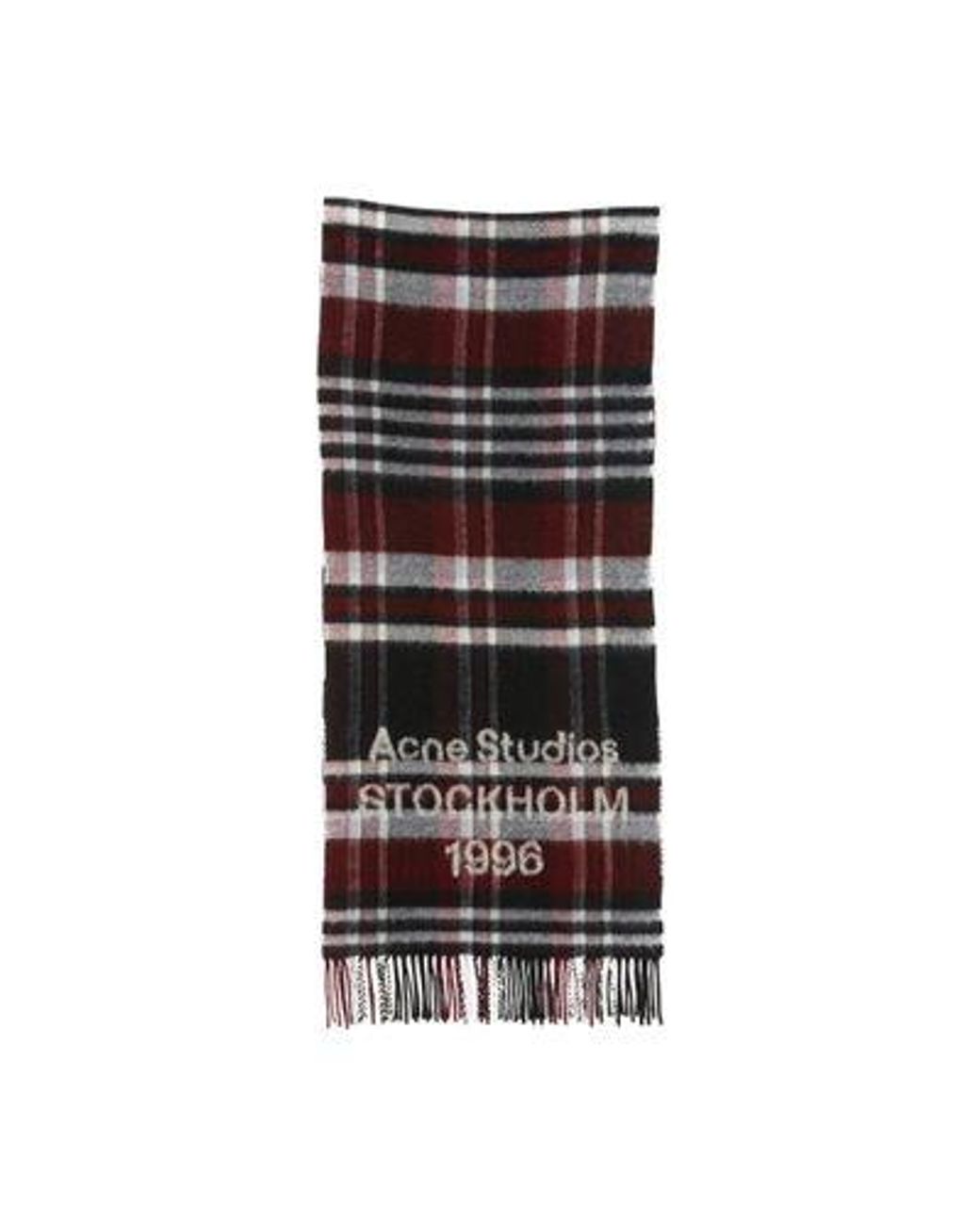 Acne Black Check Logo Scarf