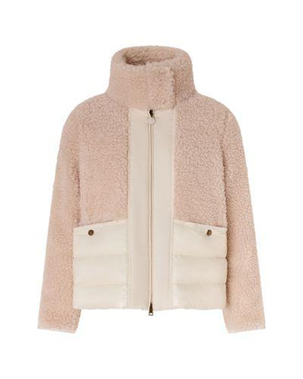 Moncler Natural Jacke Aus Zwei Materialien Glorieux