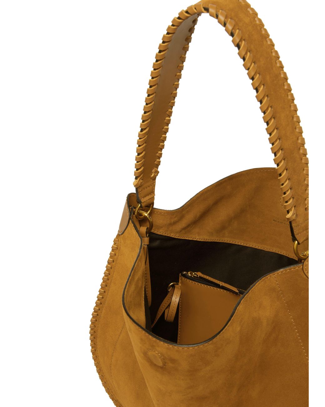 Sac En Cuir Velours À Anse Tressée Oskan Hobo Soft Isabel Marant en coloris Brown