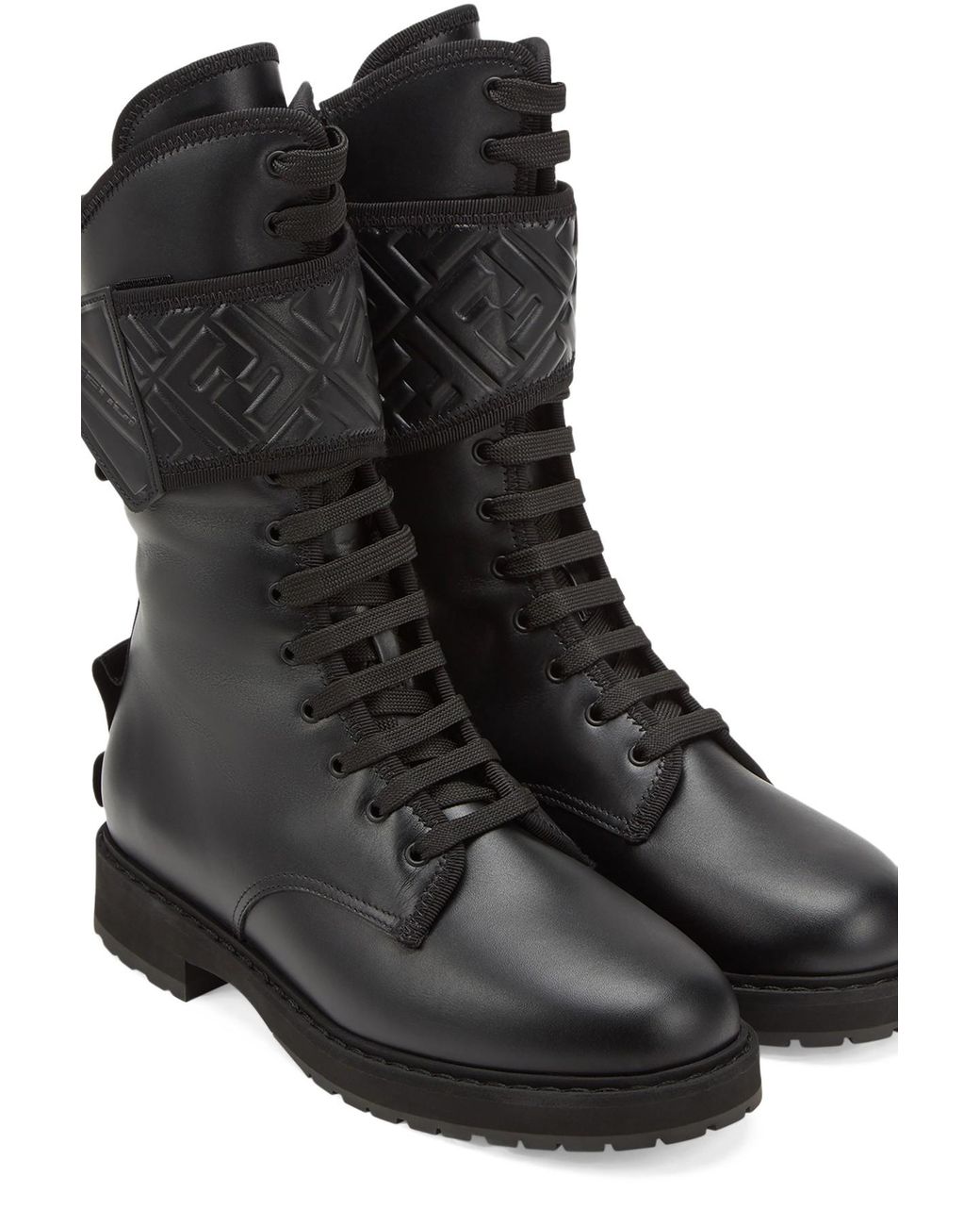 Fendi Black Leather Biker Boots