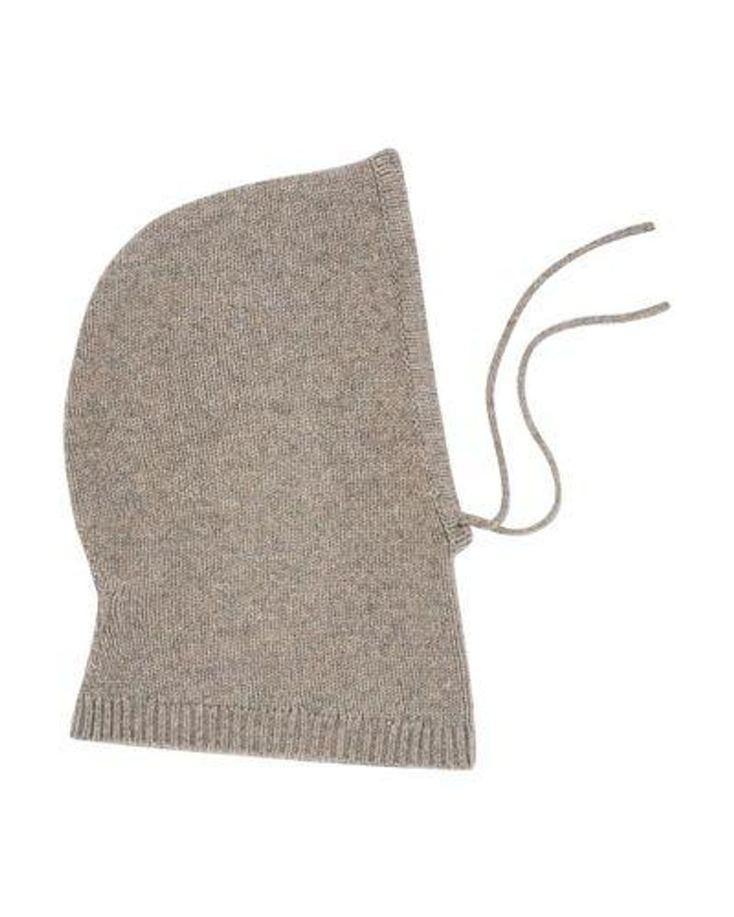 Bompard Brown Cashmere Balaclava With Drawstring