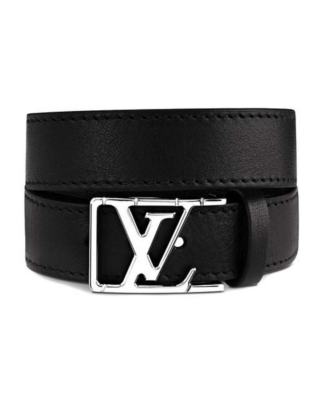 Louis Vuitton Monogram LV Circle Leather Bracelet, Black, 21
