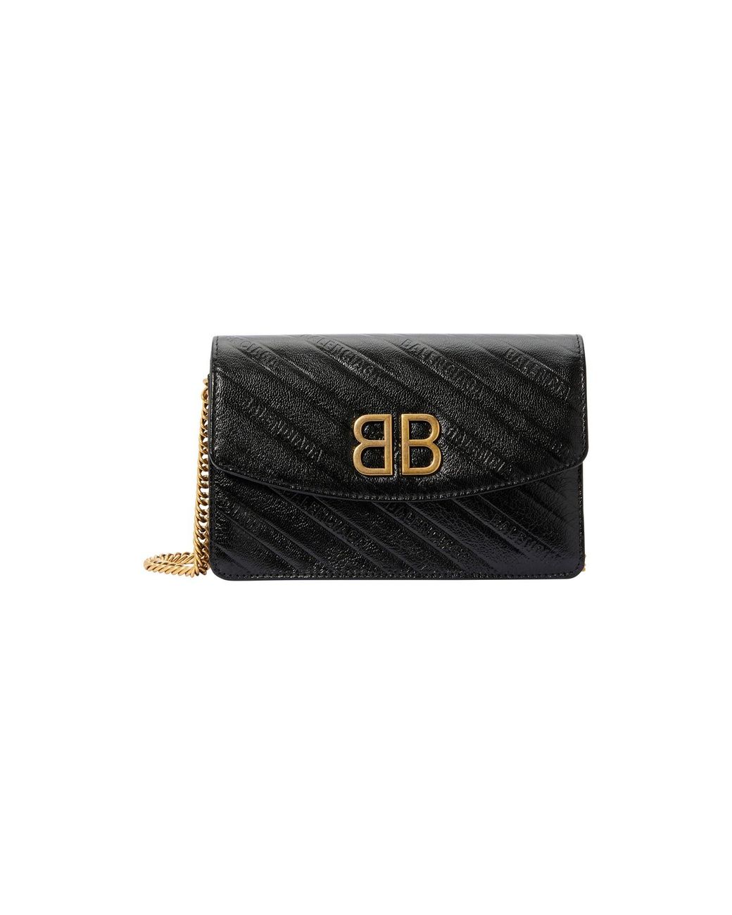 Balenciaga Bb Wallet With Chain in Black | Lyst