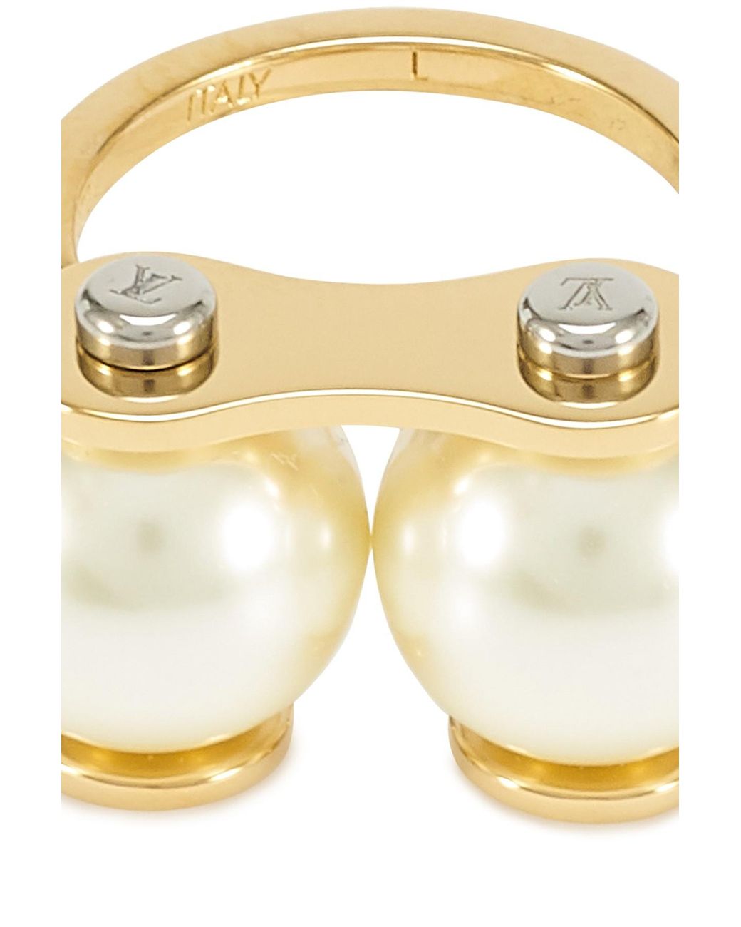 Louis Vuitton LV Speedy Faux Pearl Gold Tone Pendant Necklace Louis Vuitton