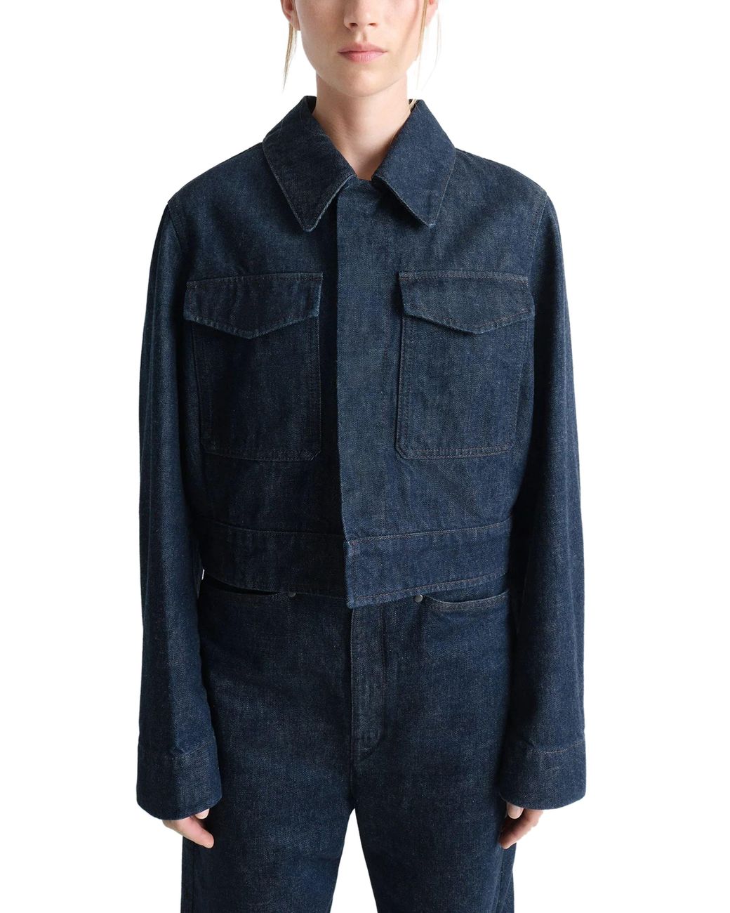 Lemaire Blue Two Pocket Cropped Jacket