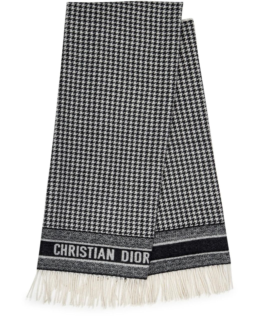 Dior - 30 Montaigne Poncho Black and White Cashmere and Silk - Women