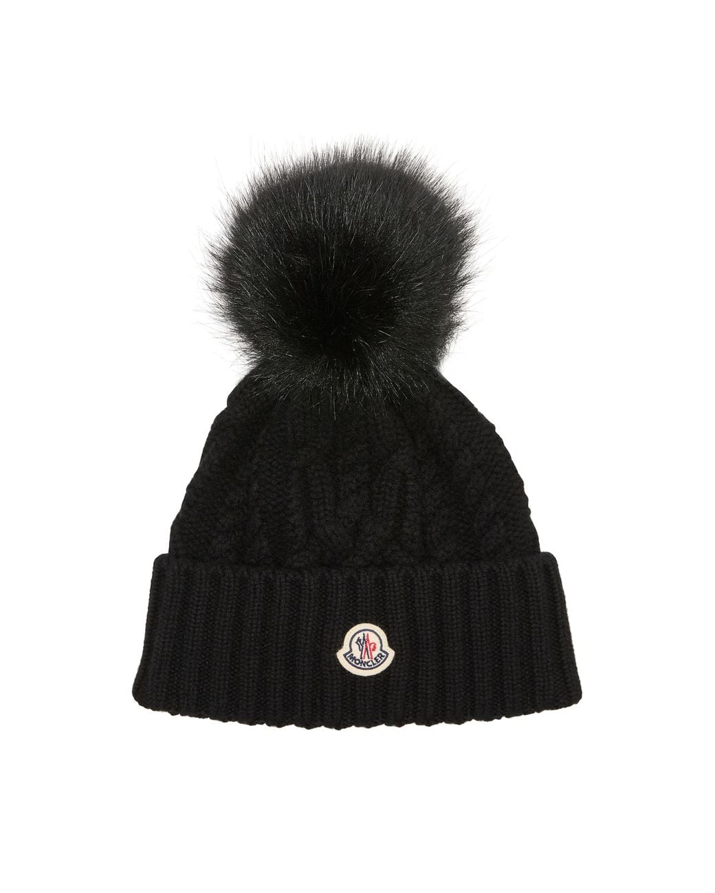 Moncler Black Beanie With Logo