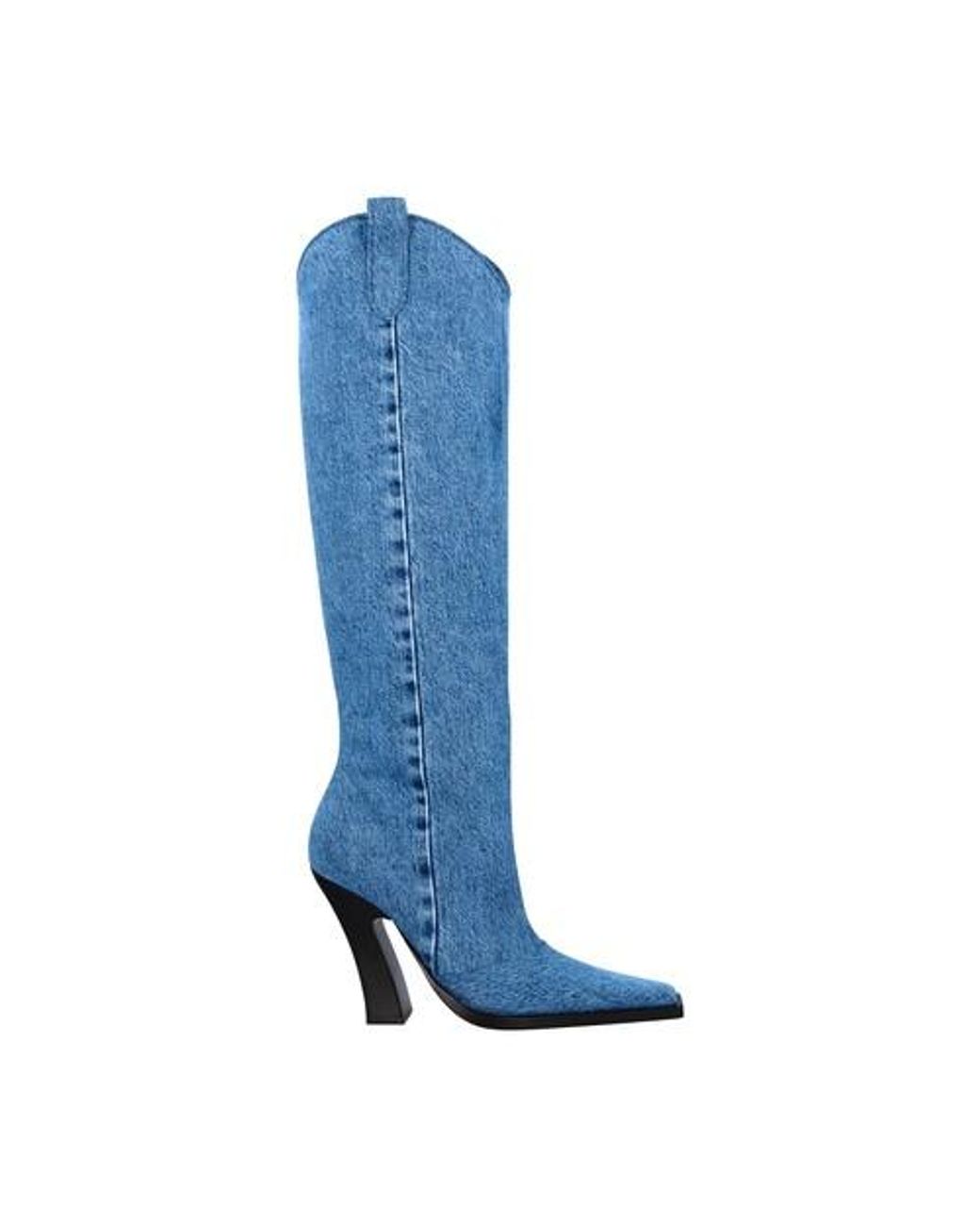 light blue denim boots