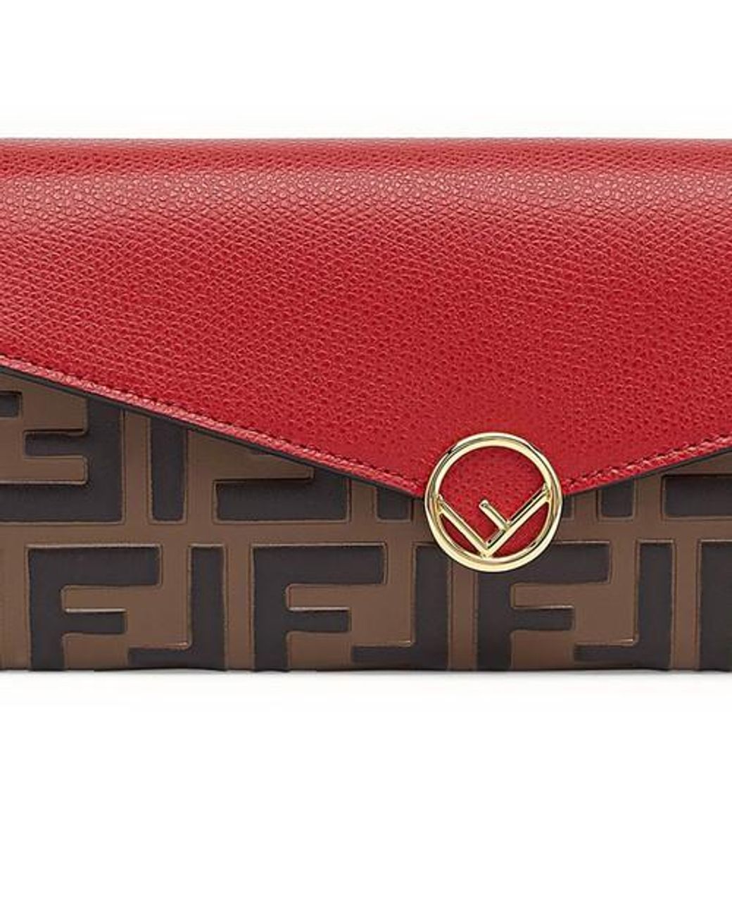 Fendi Continental With Chain in Red