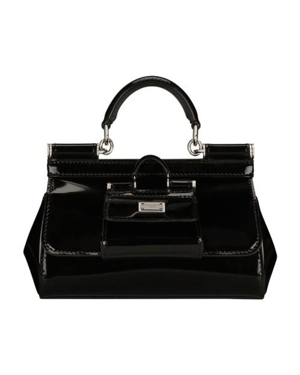 X Kim Sicily Small PVC Shoulder Bag in Black - Dolce Gabbana
