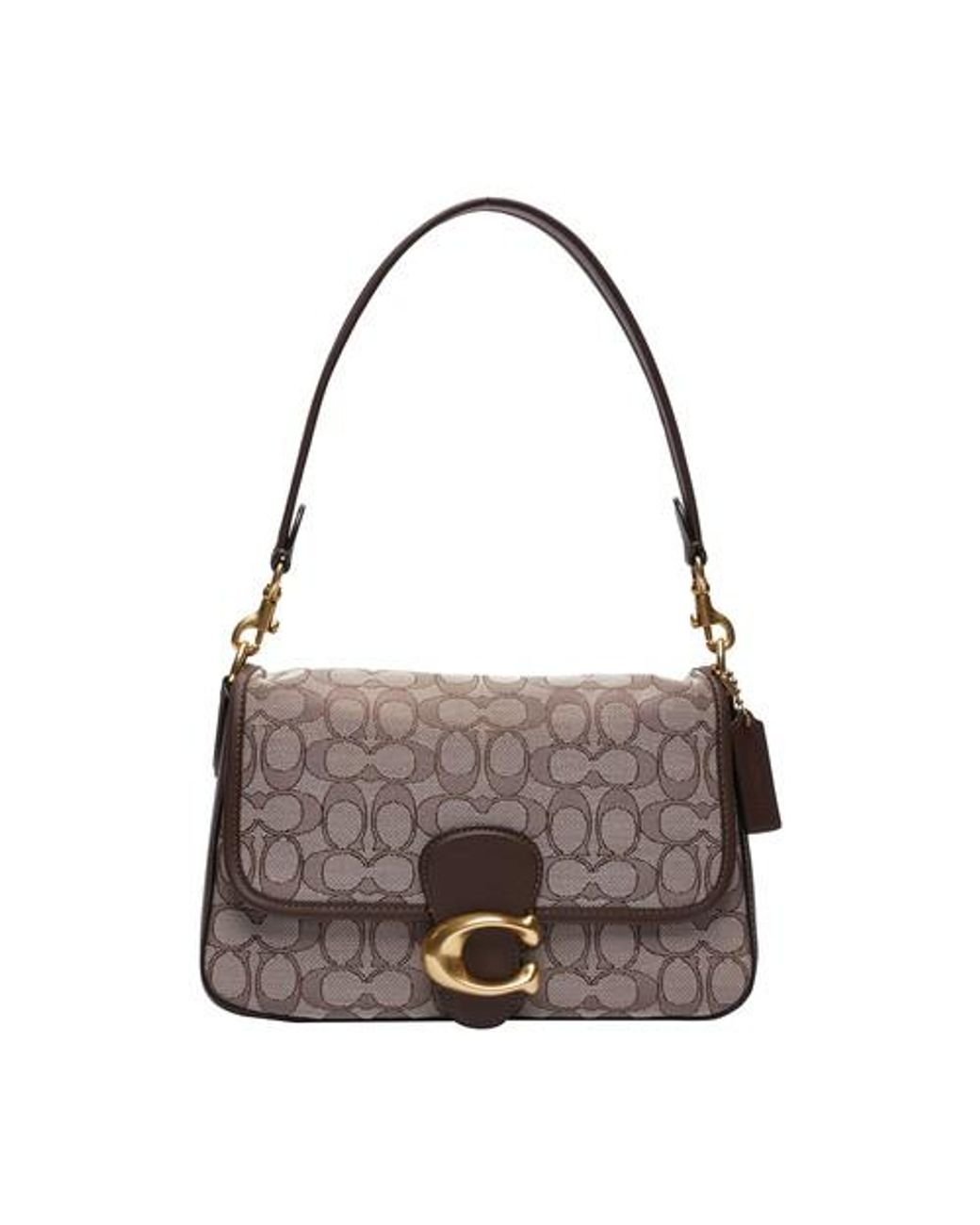 Coach Soft Tabby Shoulder Bag In Signature Jacquard In Brown Lyst 3817