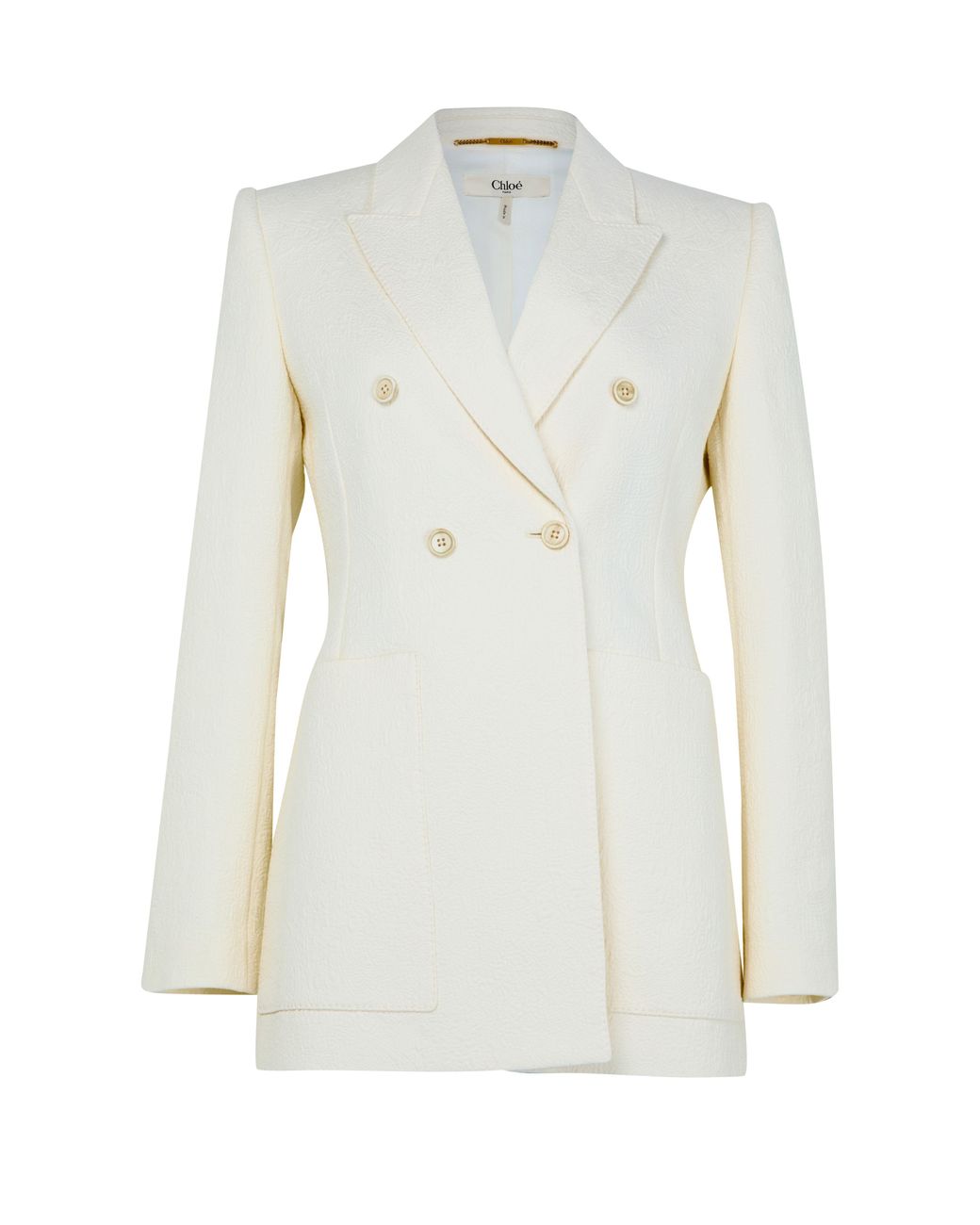 ジャケット Chloe White Cotton Blend Blazer Chloé Cotton Blend Jacquard Blazer in White | Lyst