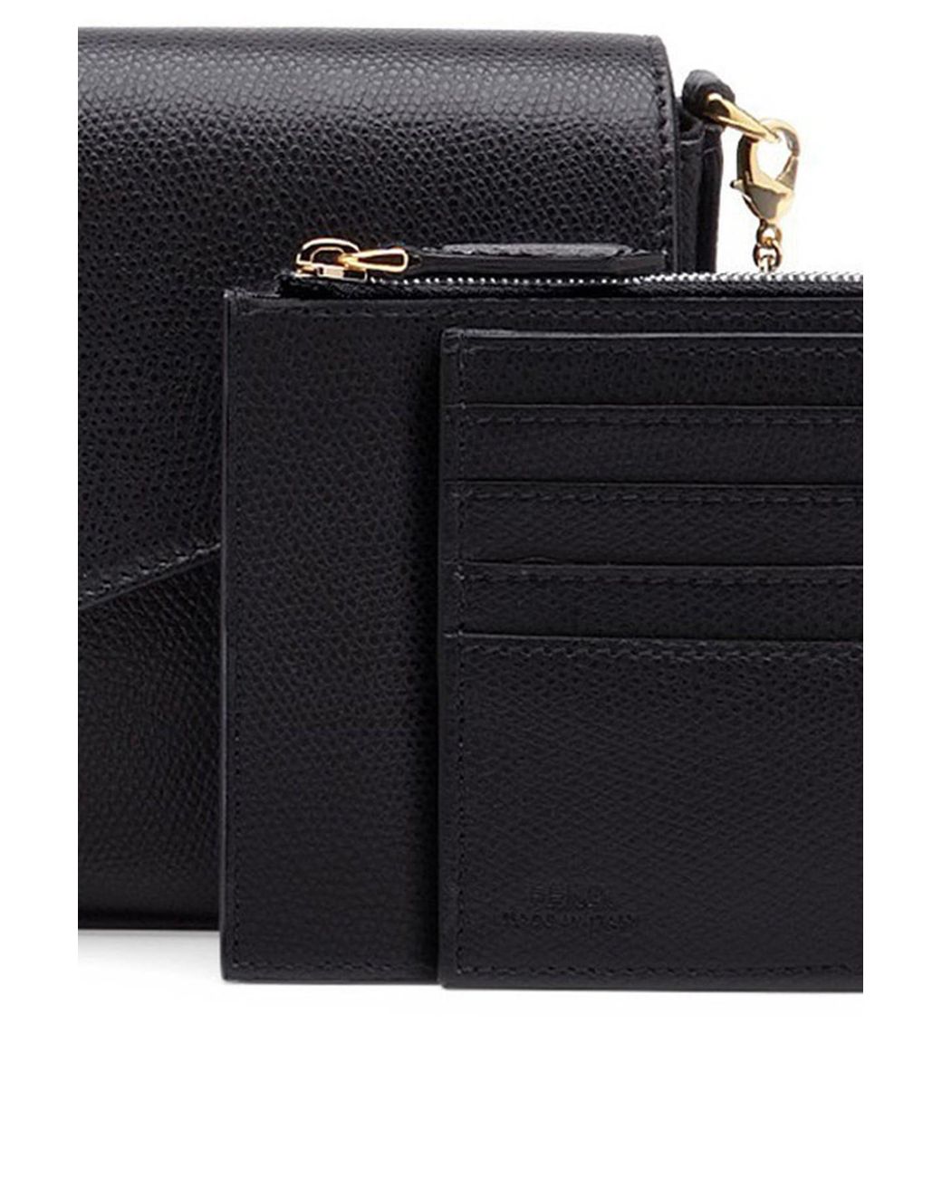 ■FENDI■ Fendigraphy Chain Wallet Pouch Bag Black 8BS076A5D Fendigraphy Wallet On Chain Leather Black | Fendi