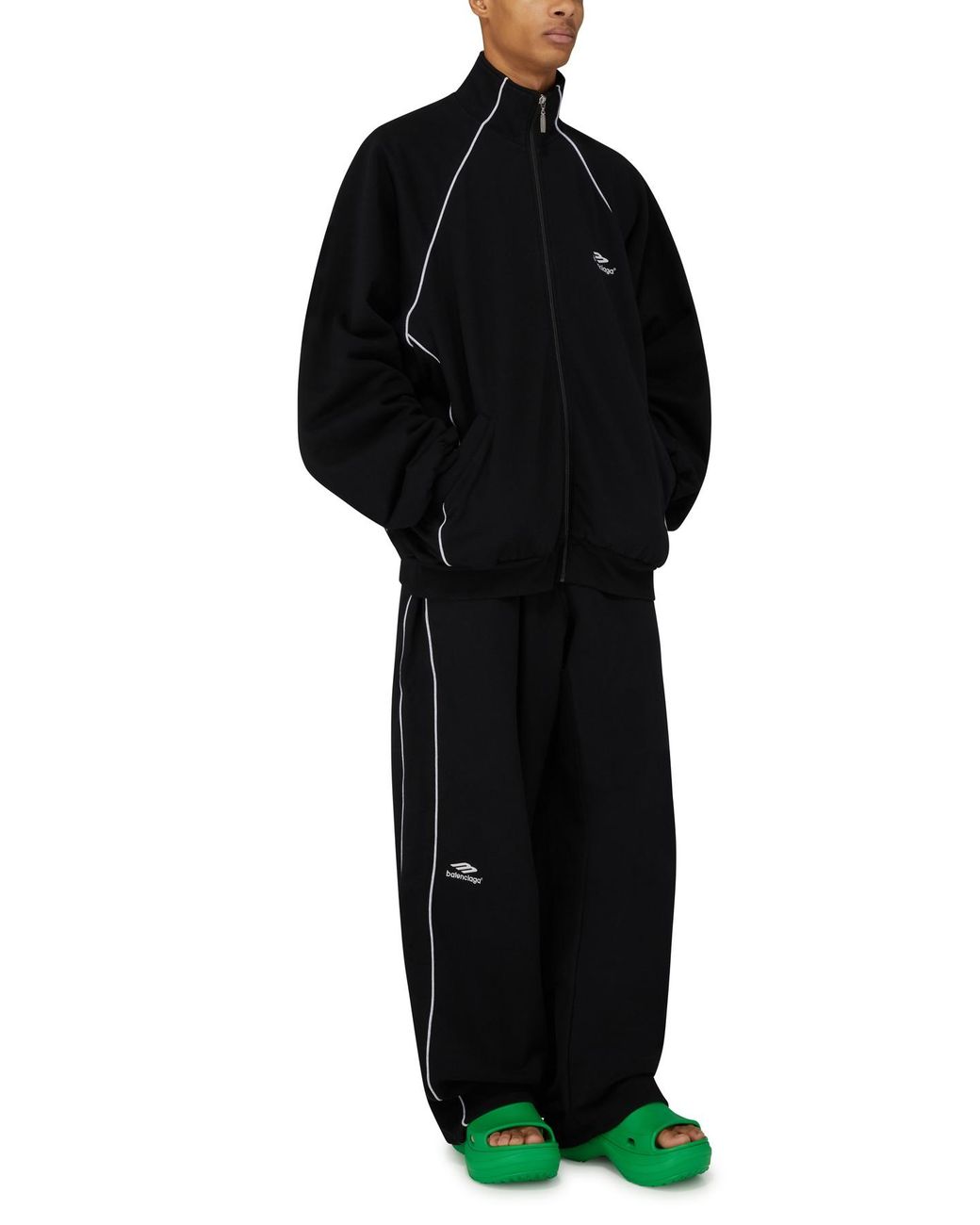 Balenciaga 3b Sports Icon Tracksuit Jacket in Black for Men Balenciaga 3b Sports Icon Tracksuit Jacket in Black for Men