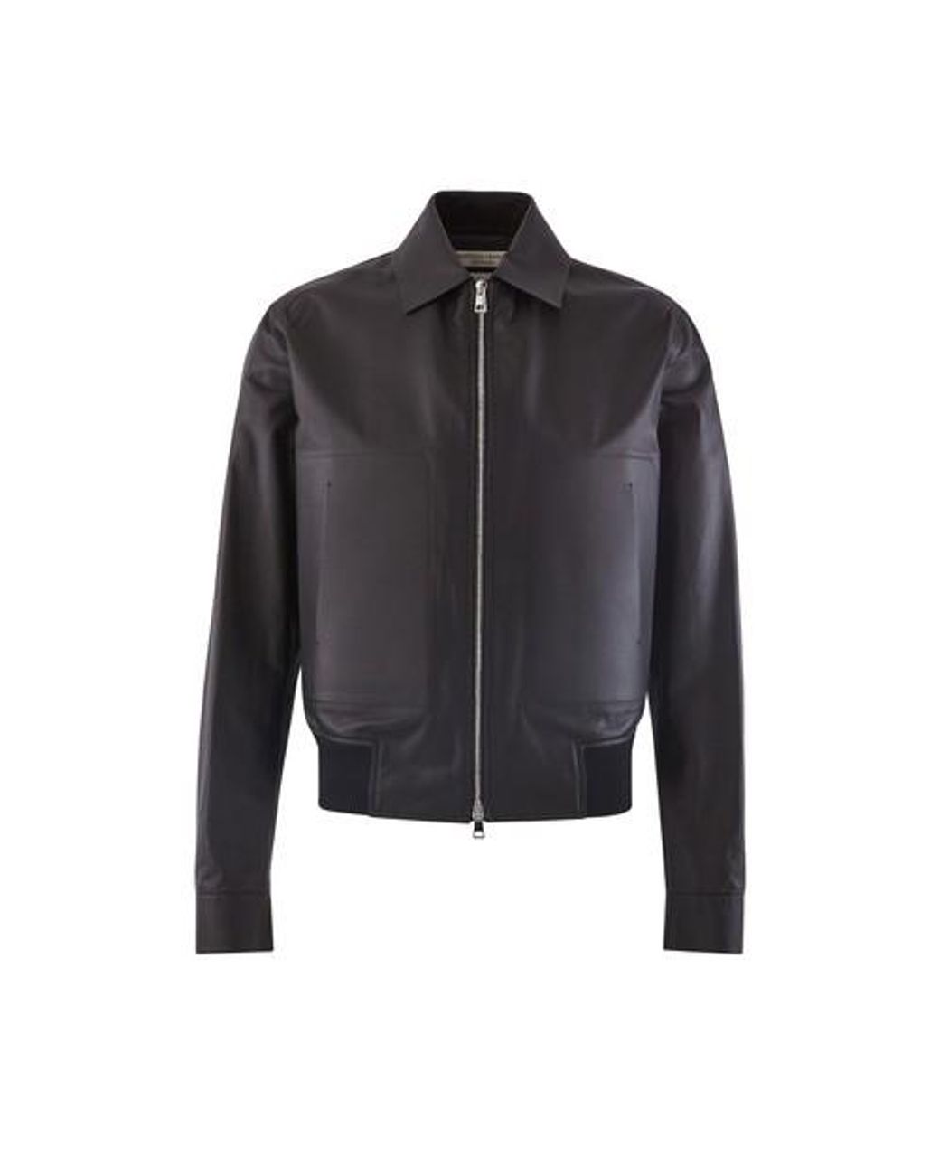 Bottega Veneta Calfskin Leather Jacket in Black for Men - Lyst
