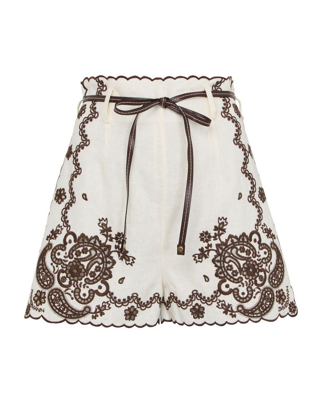 Zimmermann Ascension Embroidered Shorts in White | Lyst