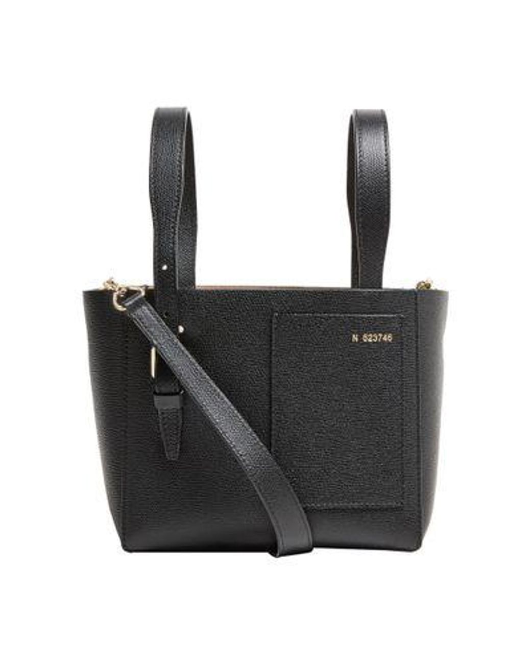 Valextra Black Mini Bucket Bag