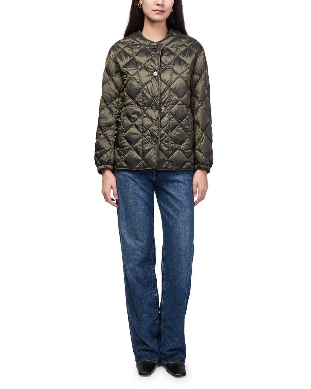 Max Mara Green Buttoned Puffer Jacket