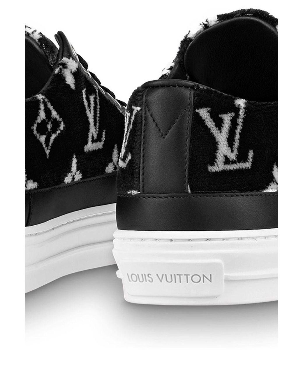 Louis Vuitton Time Out High-top Sneakers in Monogram Embroidered Calfskin  White/Pink