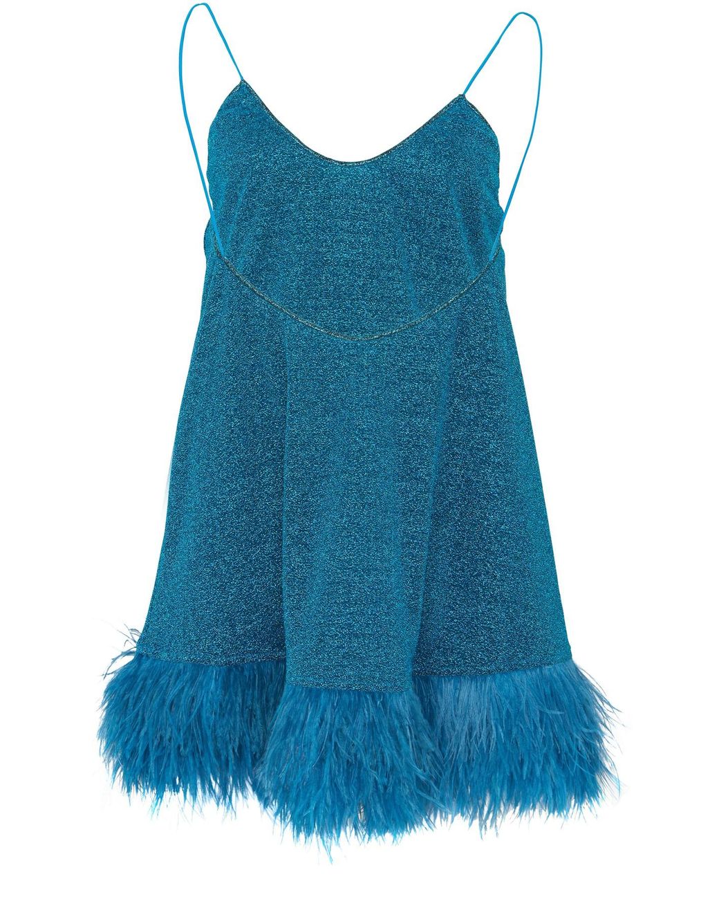 Oséree Lumiere Plumage Mini Dress in Blue | Lyst