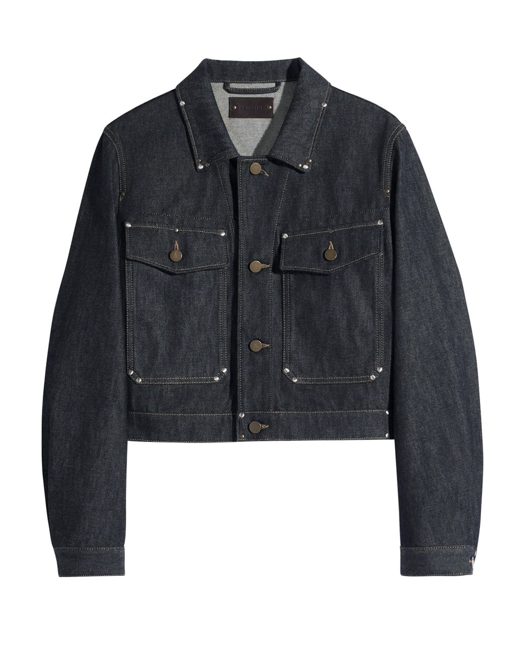 Lemaire Black Cropped Jacket With Studs