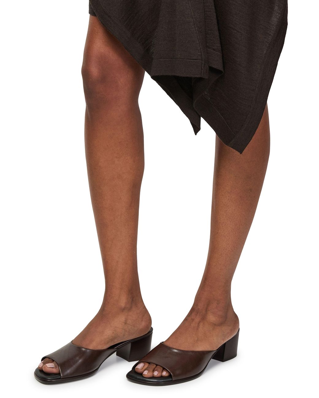Lemaire Brown Square-Heeled 55 Mules