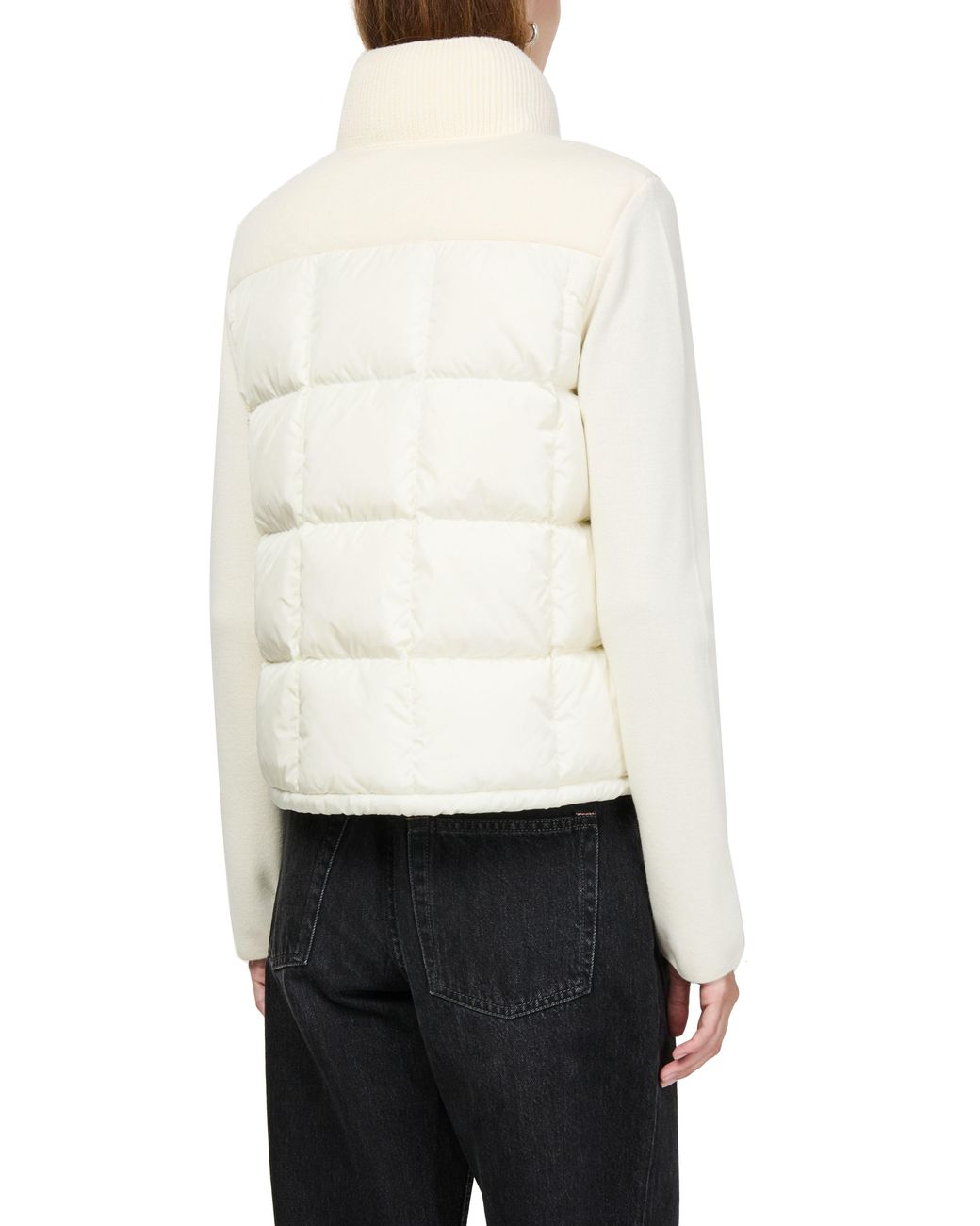 Moncler White Bi-Material Jacket