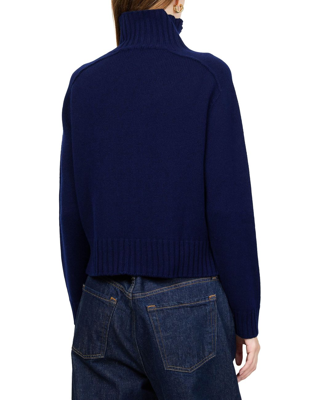 Bompard Blue Cashmere High-Necked Sweater