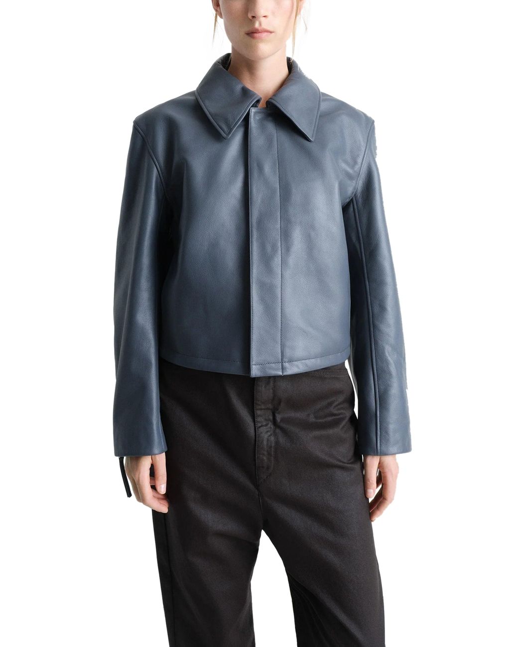 Lemaire Blue Square Cropped Jacket