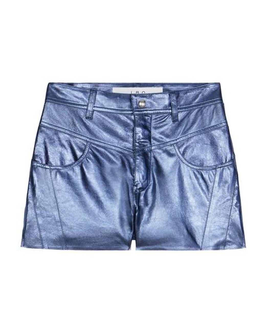 IRO Roka Leather Shorts in Blue | Lyst