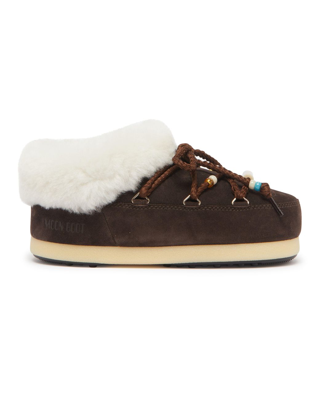 ショートブーツ・ブーティ MOON BOOT 'Mule suede beads' ankle boots Brown Moon Boot Suede Beads Mules in Brown | Lyst