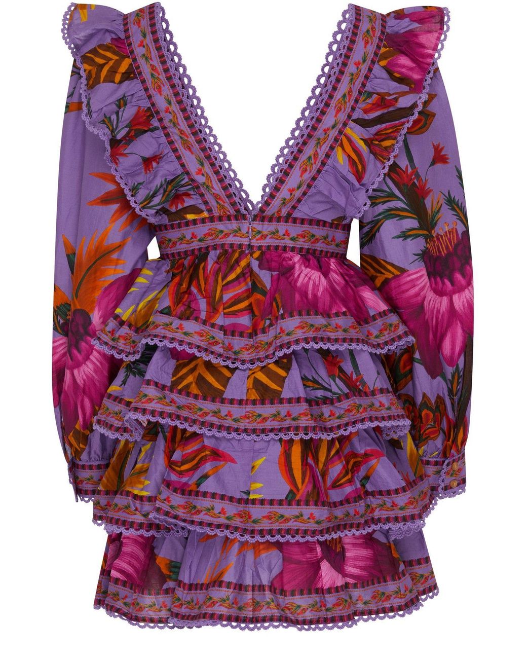 purple maxi flowers mini dress FARM Rio Purple Flower Mini Dre Maxi Flower Purple in Red