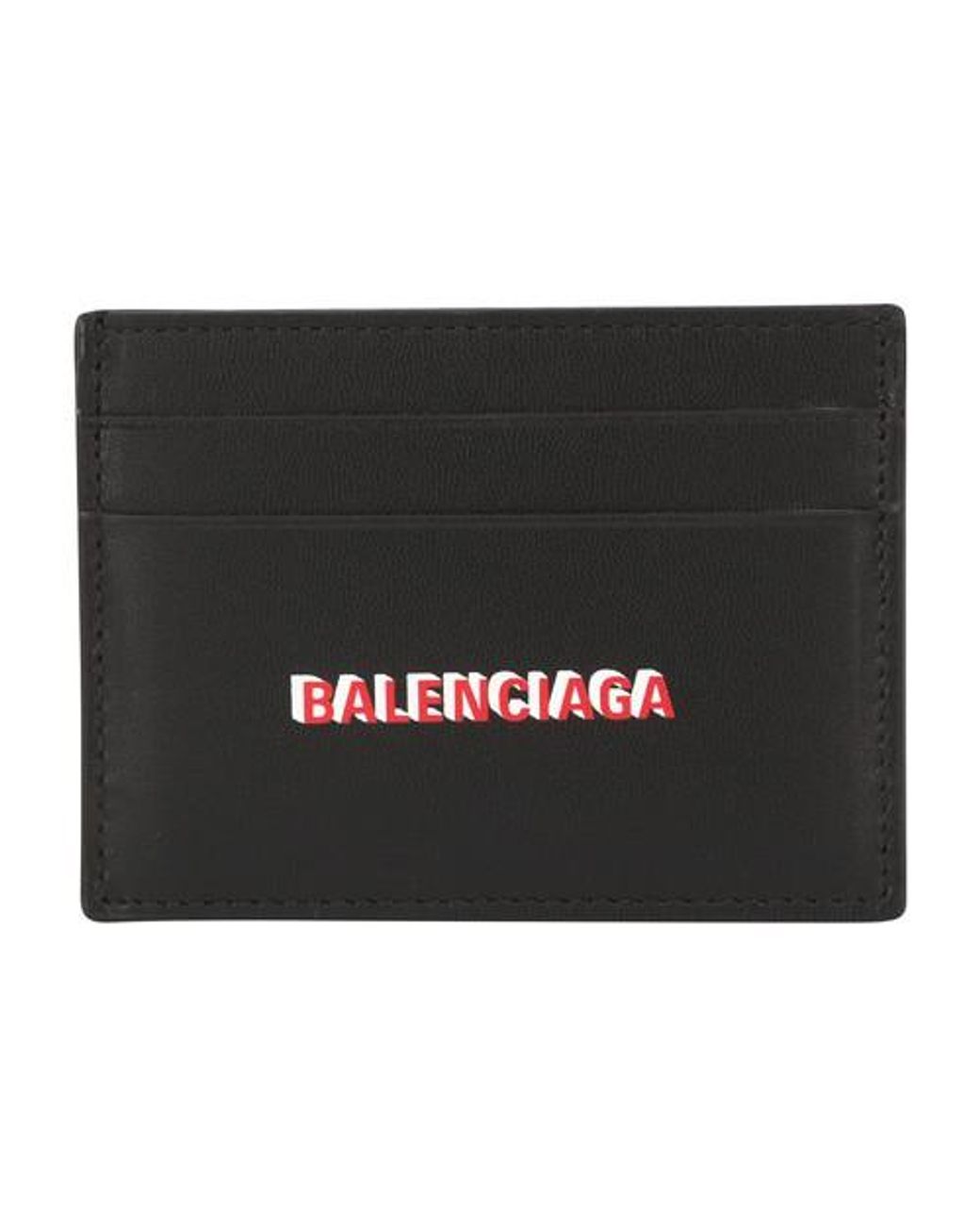 Balenciaga Leather Card Holder in Black for Men - Lyst
