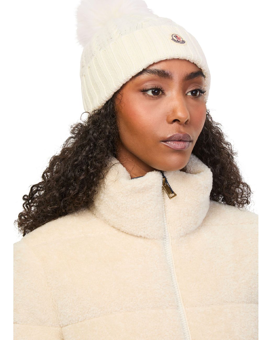 Moncler White Mütze Mit Logo