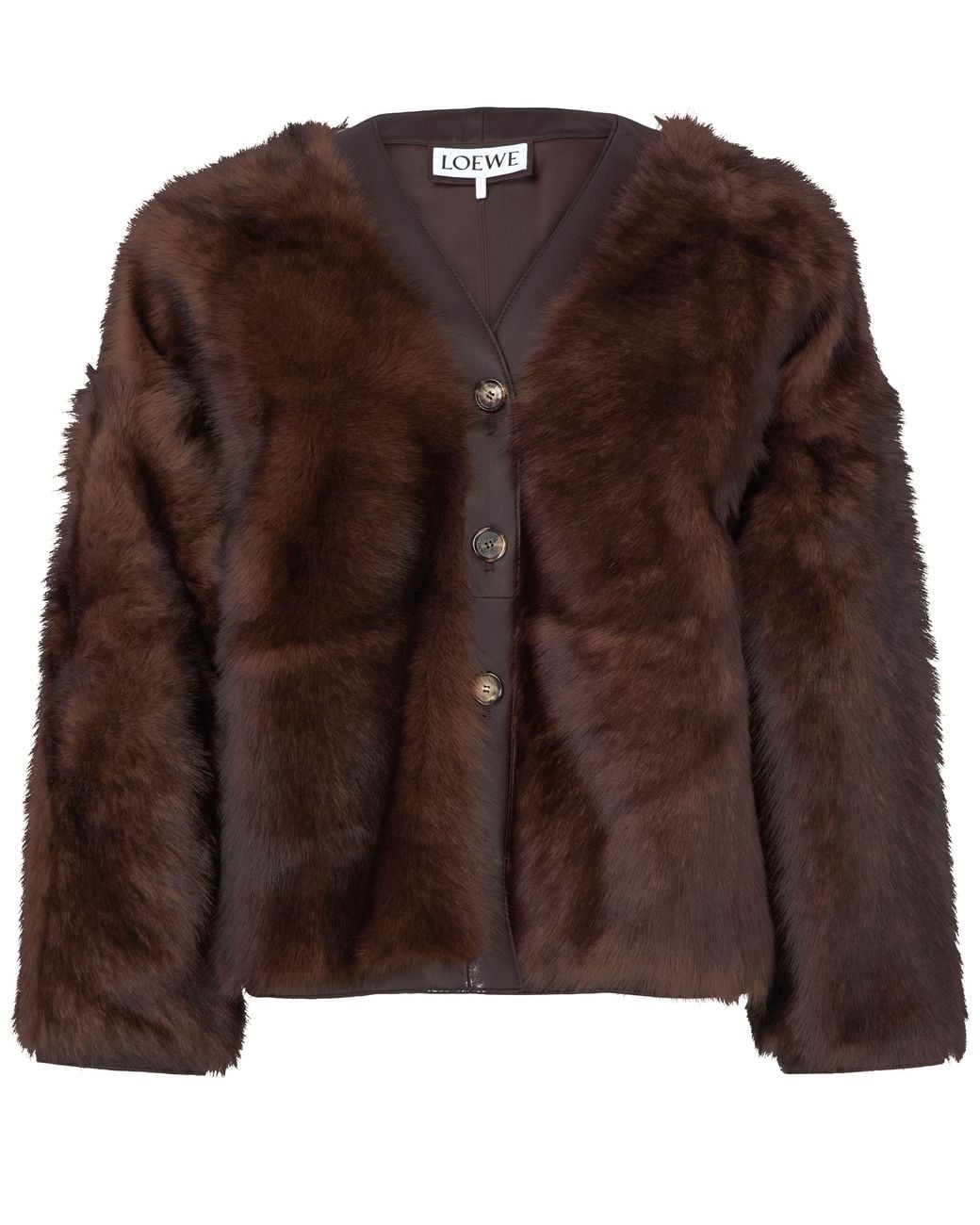Loewe Brown Sheepskin Cardigan