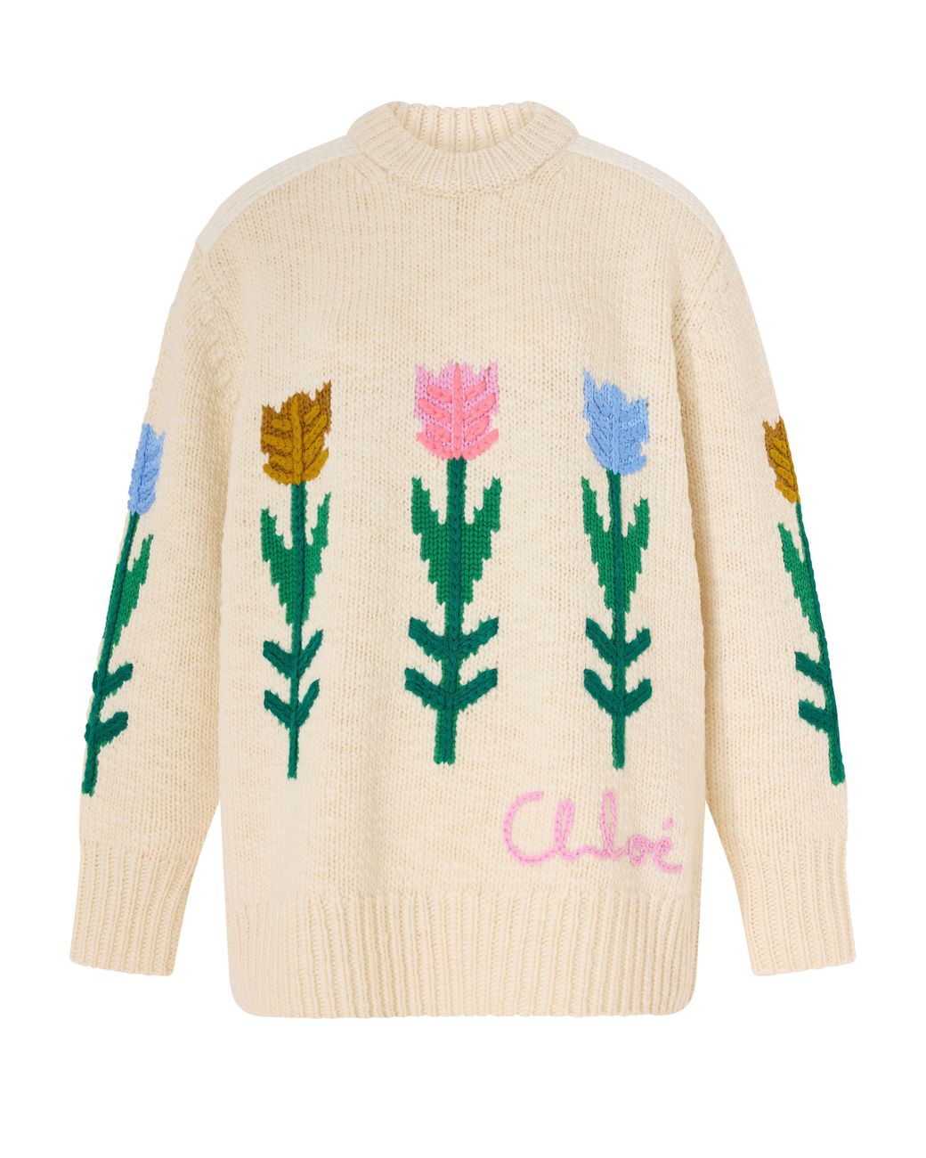 Pull À Col Rond Imprimé Chloé en coloris White