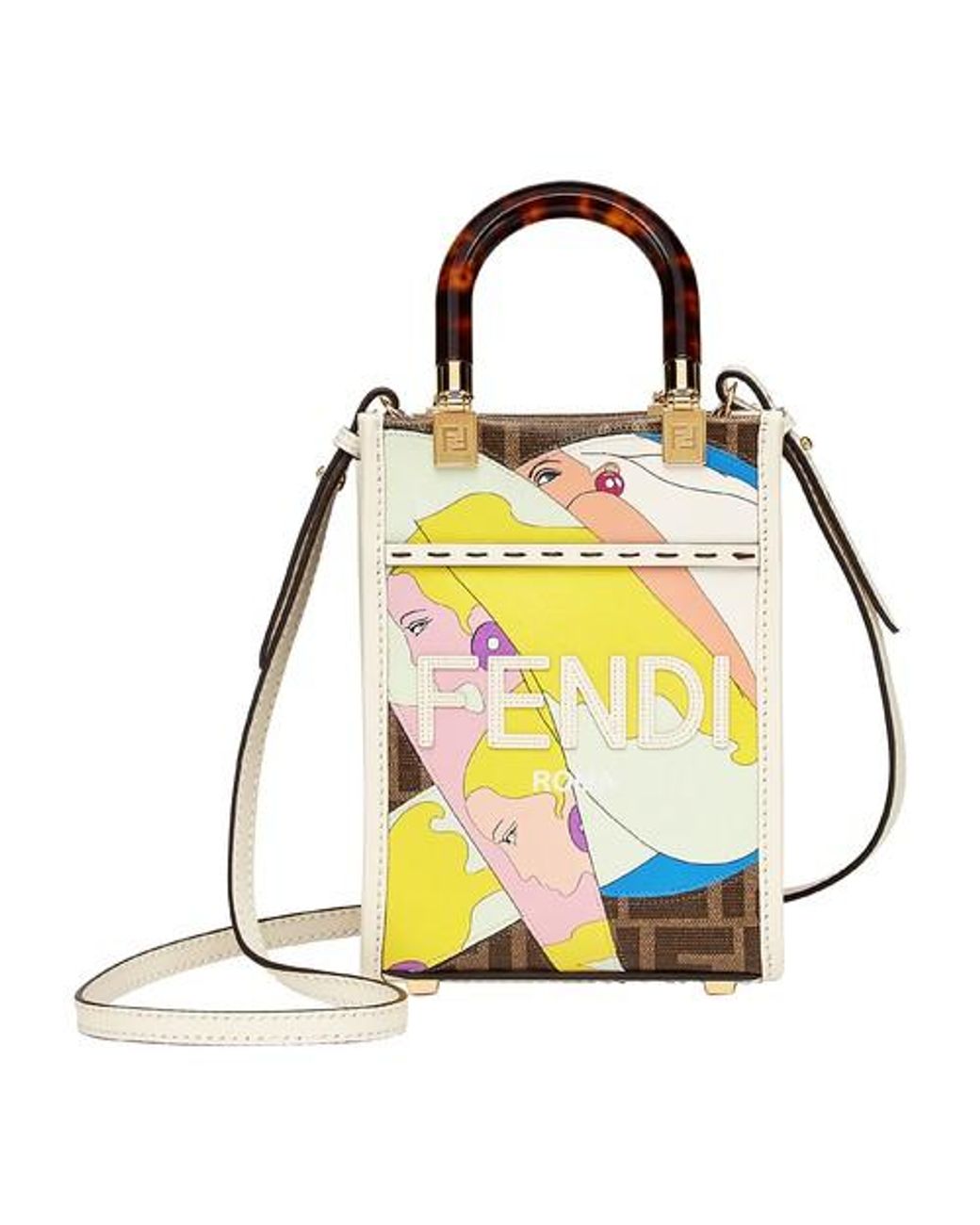 Fendi Mini Sunshine Shopper in Yellow | Lyst