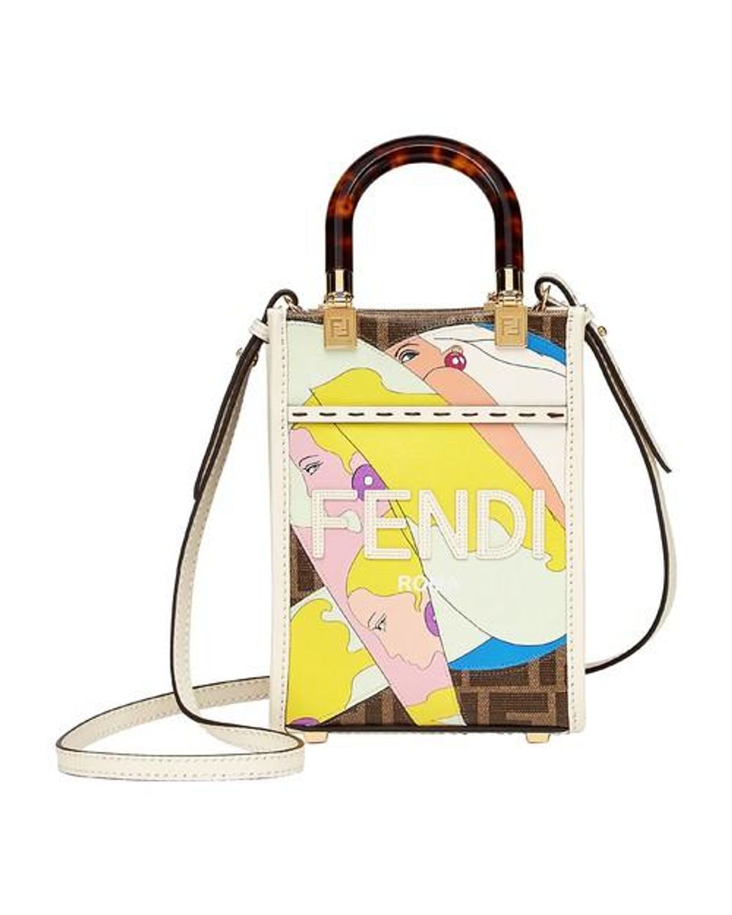 Fendi Mini Sunshine Shopper Bag In Pink