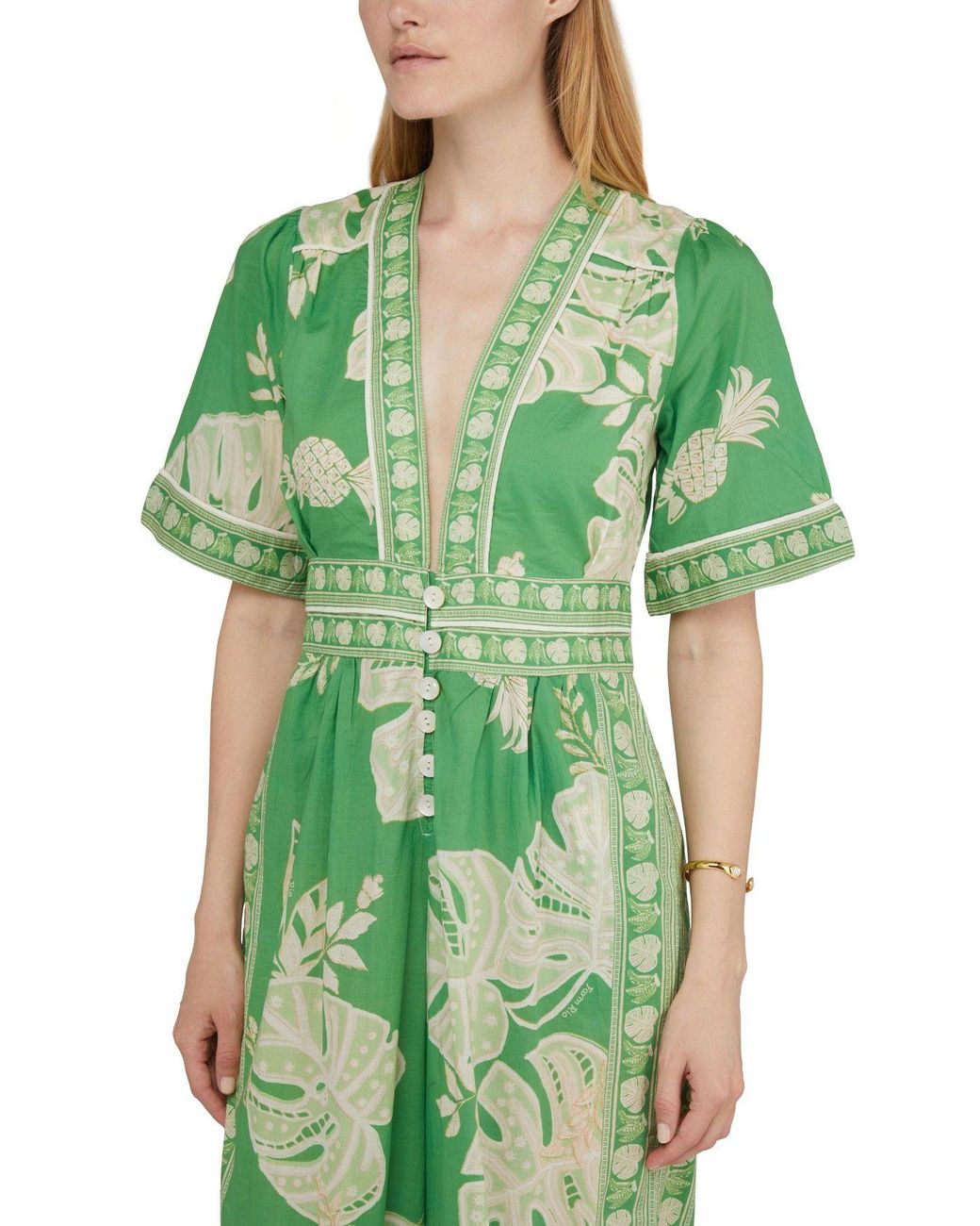 FARM Rio Lace Monsteras Jumpsuit in Green | Lyst FARM Rio Lace Monsteras Jumpsuit in Green | Lyst