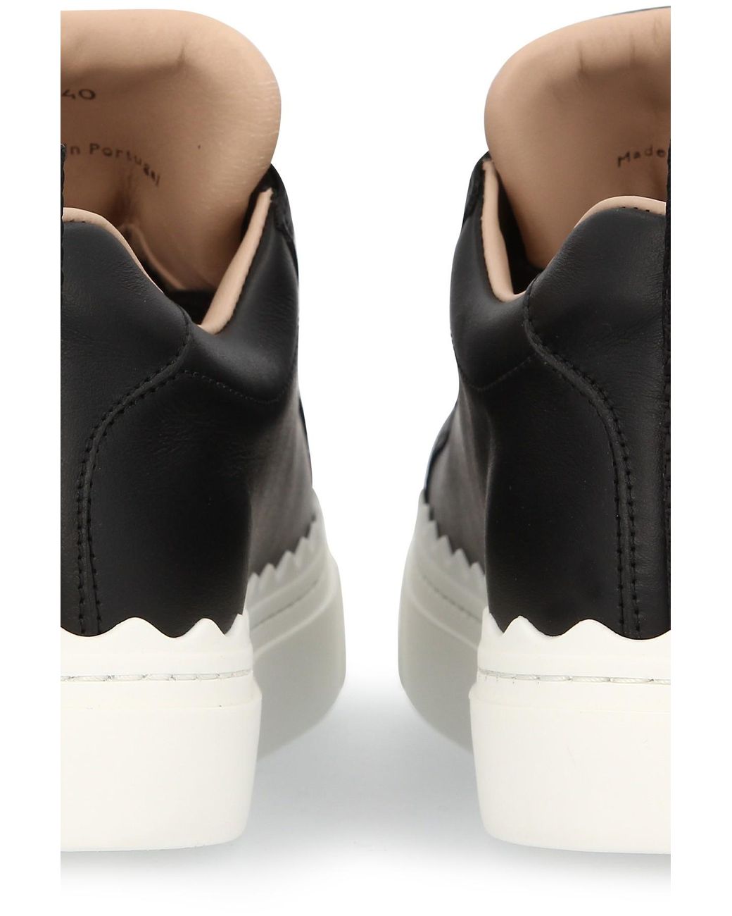 Chloé Leather Lauren Sneakers in Black - Save 10% | Lyst