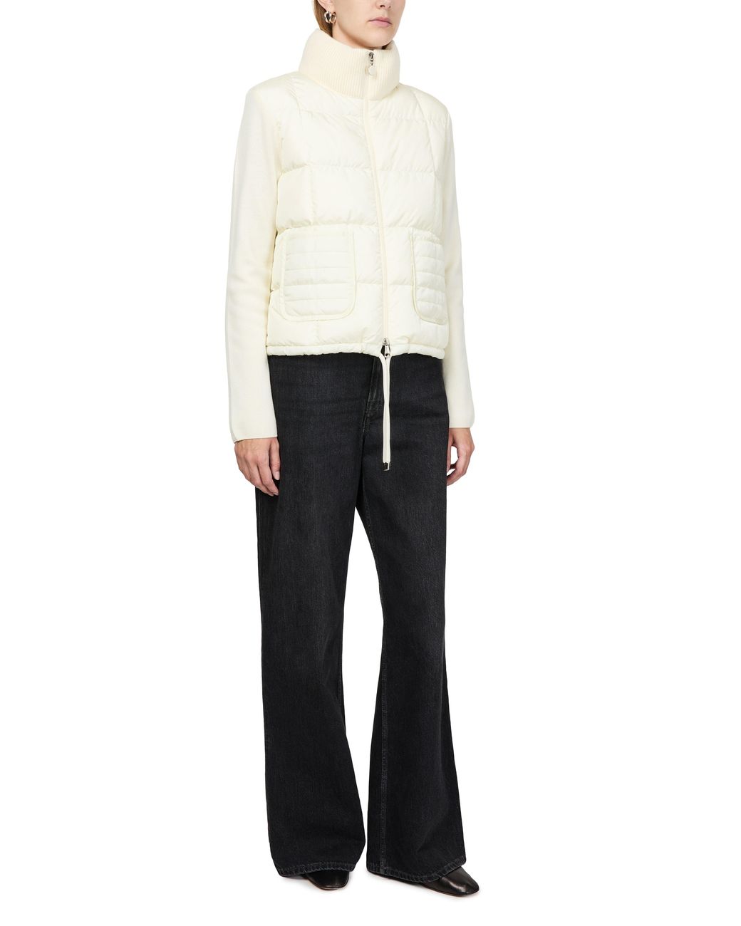 Moncler White Bi-Material Jacket