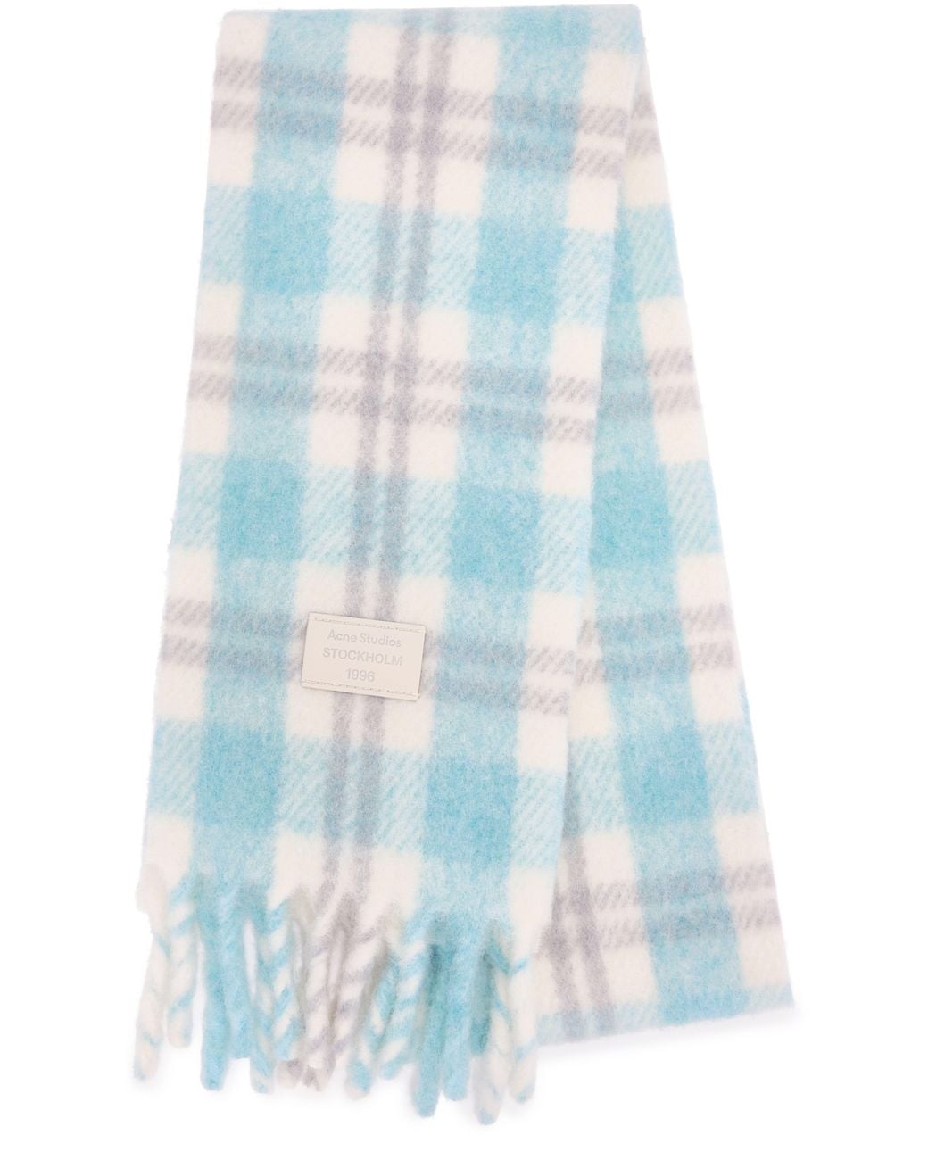 Acne Blue Checked Scarf