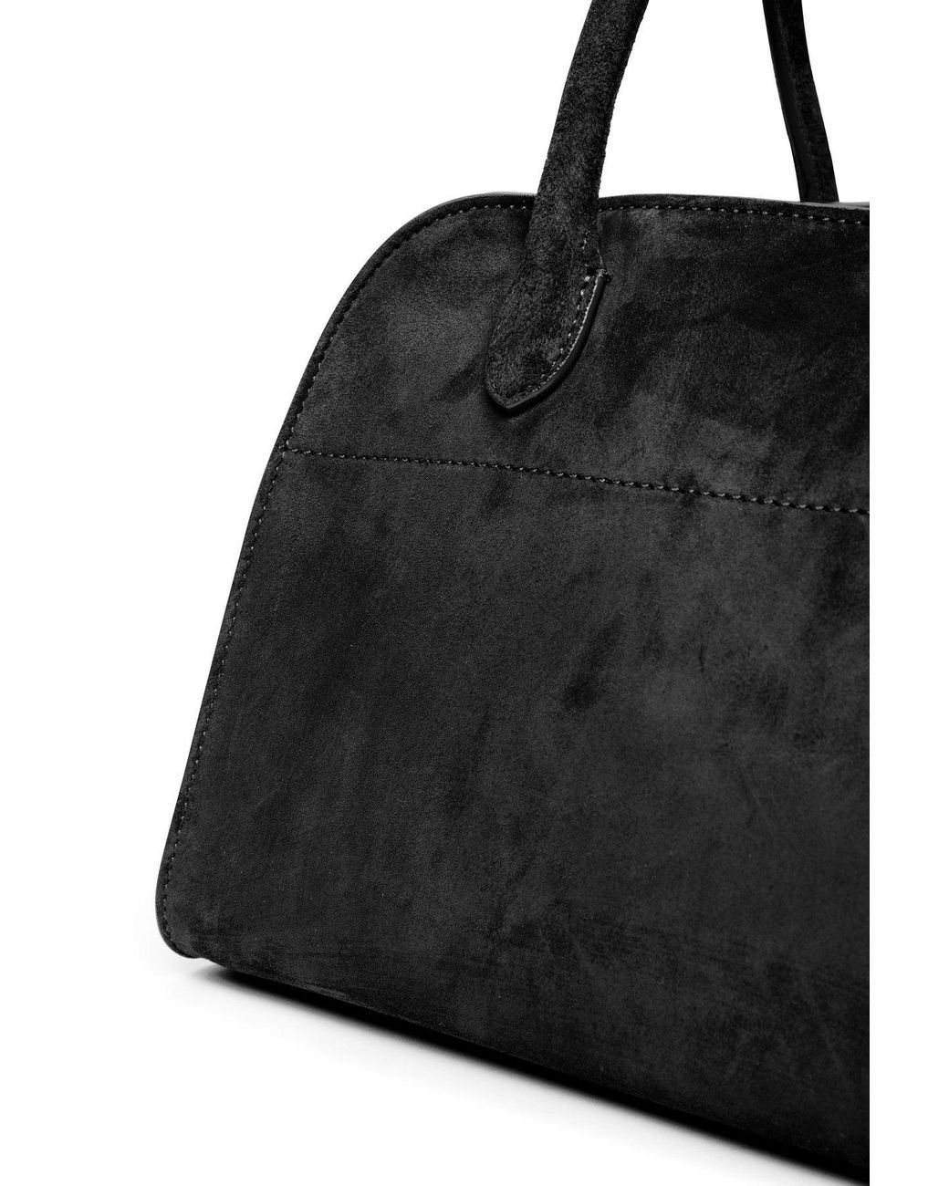 The Row Soft Margaux 10 Bag In Suede in Red | Lyst
