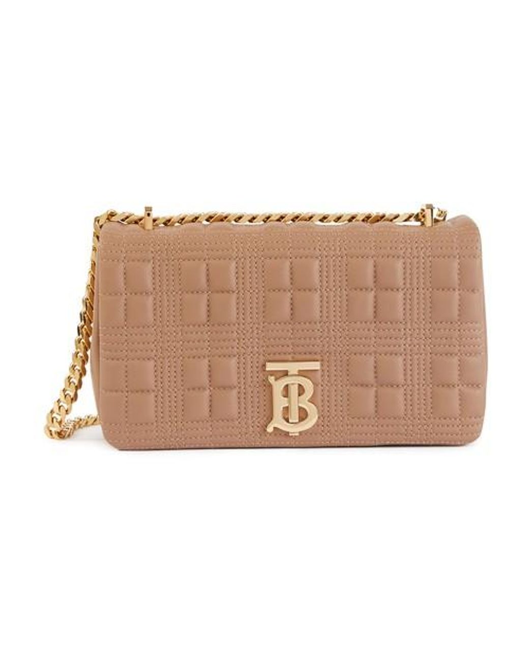 Burberry Small Quilted Lambskin Lola Bag in Natural | Lyst