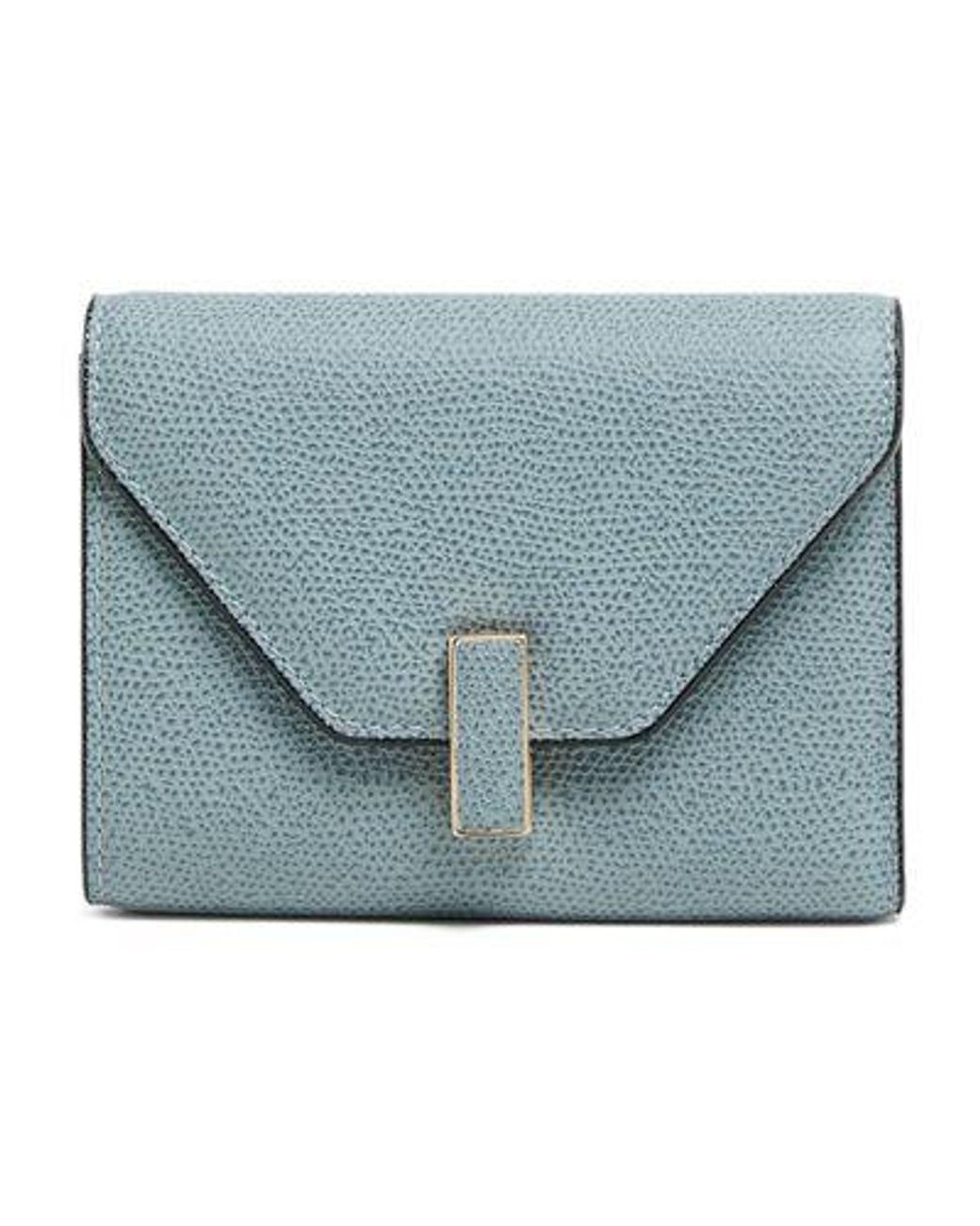 Valextra Blue Iside 3 Cc Folding Wallet