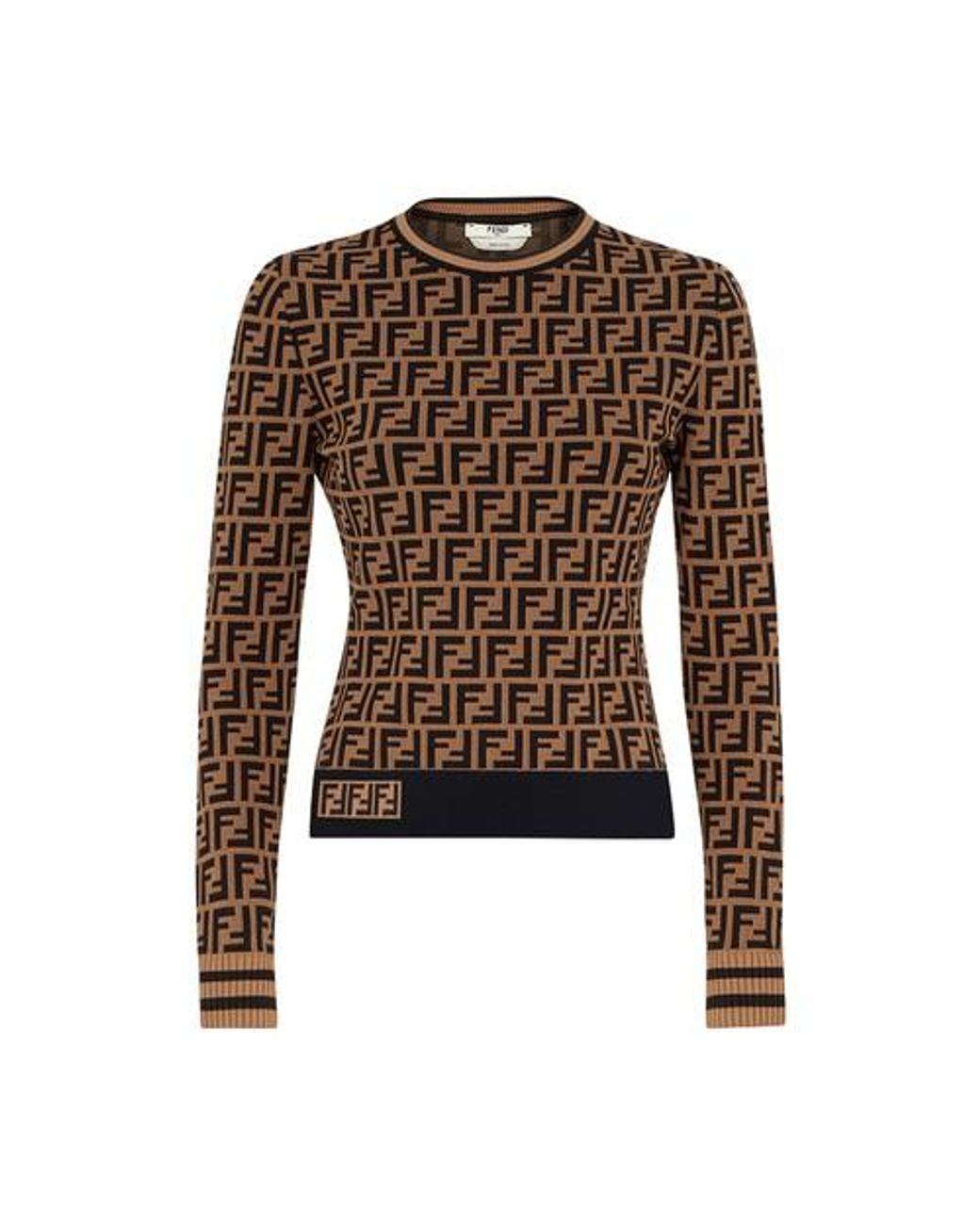 Fendi Synthetic Ff Motif Jumper in Brown - Lyst